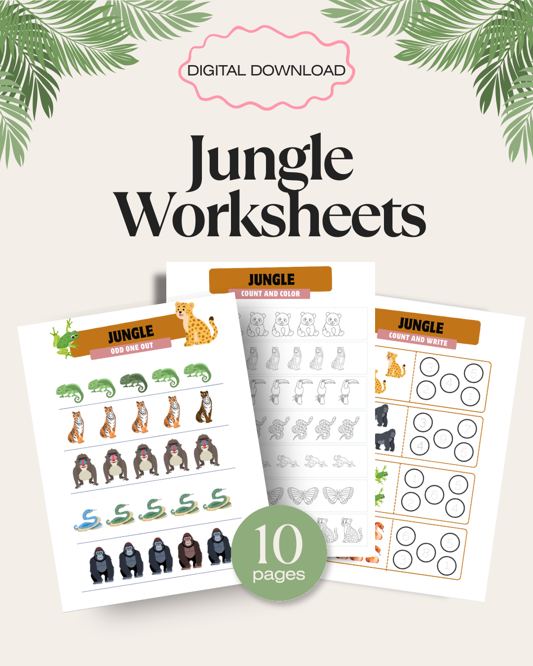 Jungle Worksheets