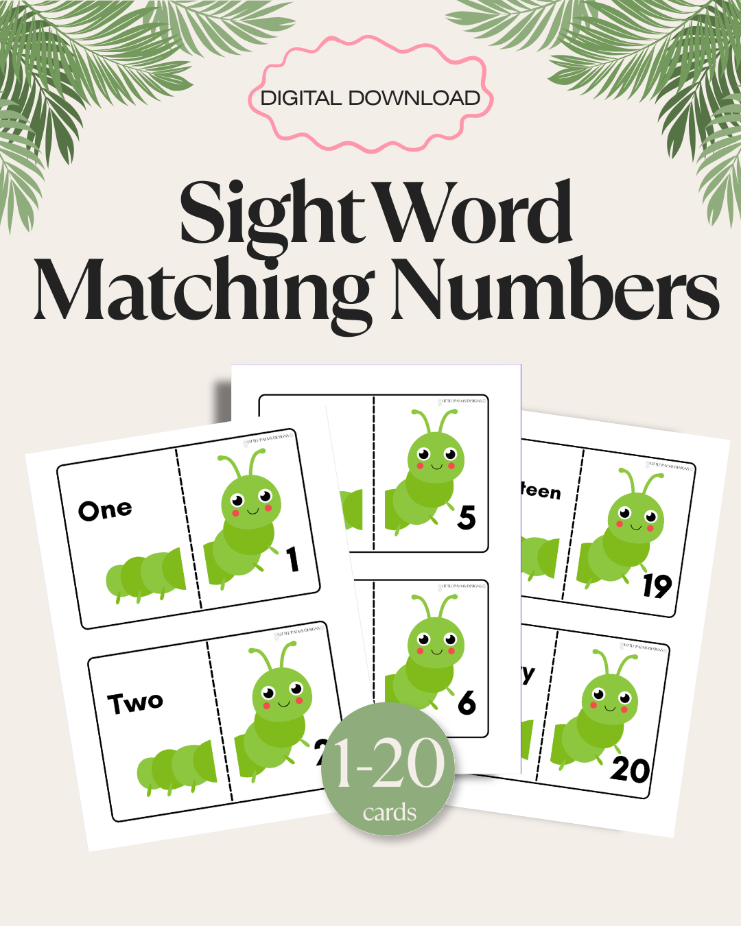Matching Number and Words Cards